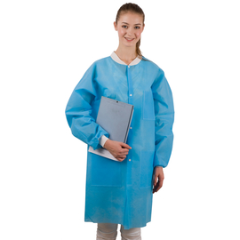 Dochem Лабораторные халаты, 40 г/м2, синие, размер M, 10 шт.