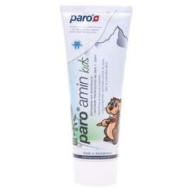 Детская зубная паста paro AMIN KIDS, на основе аминофторида 500 ppm, 75 мл