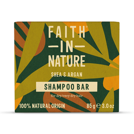 Faith in Nature Натуральный твердый шампунь с ши и арганой, 85 г