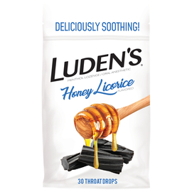 Luden’s Леденцы с ментолом, анестезирующие для горла и полости рта, мед и лакрица, 30 шт.