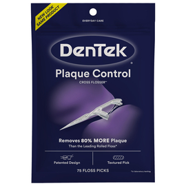 DenTek Перекрестное очищение Контроль зубного налета Флосс-зубочистки, 75 шт.