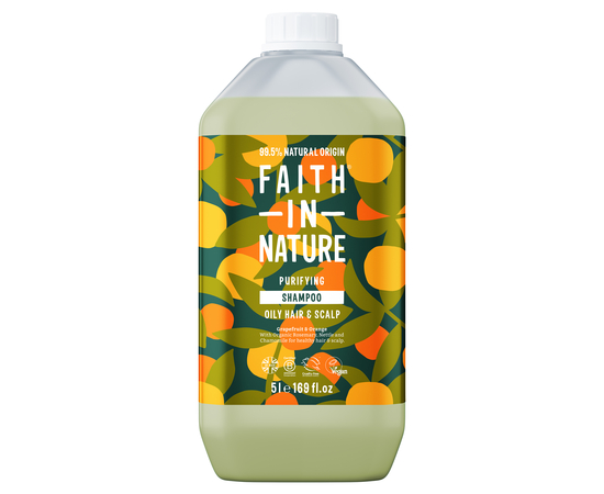 Faith in Nature Натуральный шампунь с грейпфрутом и апельсином, 5 л
