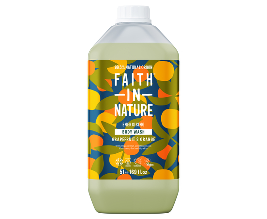 Faith in Nature Натуральный гель для душа с грейпфрутом и апельсином, 5 л