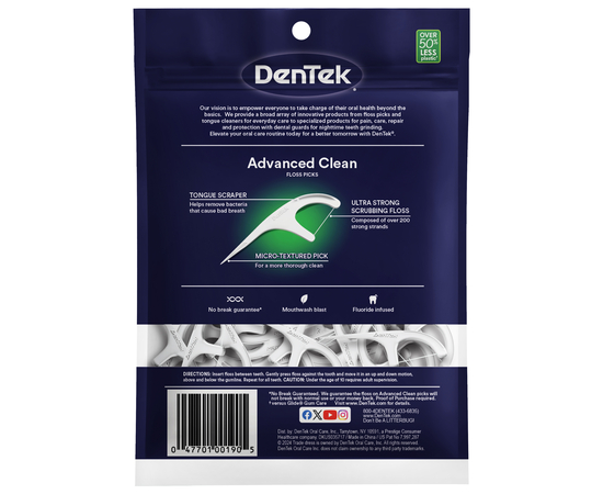 DenTek Тройное очищение Флосс-зубочистки, 150 шт., изображение 2