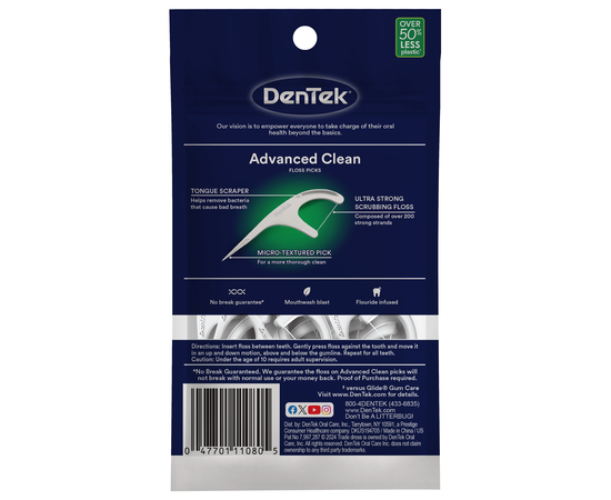 DenTek Тройное очищение Флосс-зубочистки, 20 шт., изображение 2