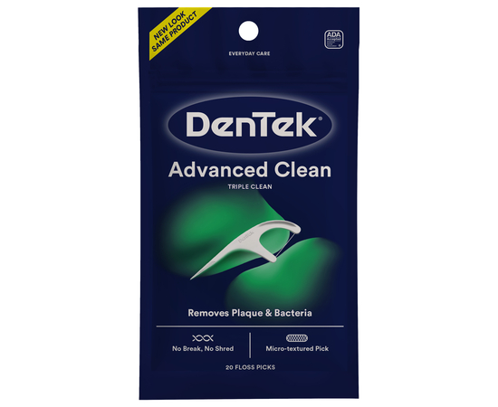 DenTek Тройное очищение Флосс-зубочистки, 20 шт.