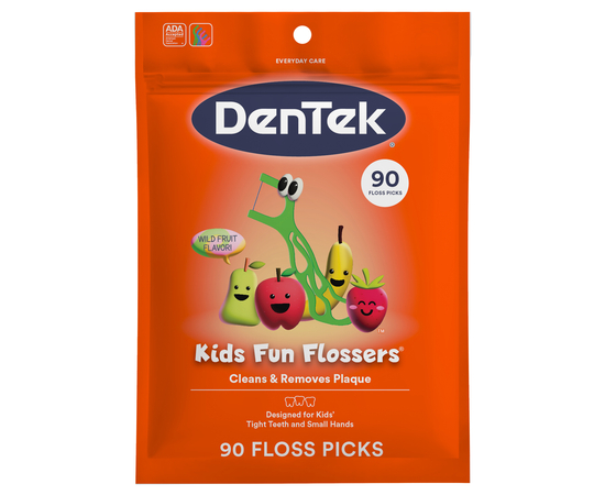 DenTek Детские флоссы с держателями, дикий фрукт, 90 шт.