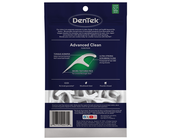 DenTek Тройное очищение Флосс-зубочистки, 75 шт., изображение 2